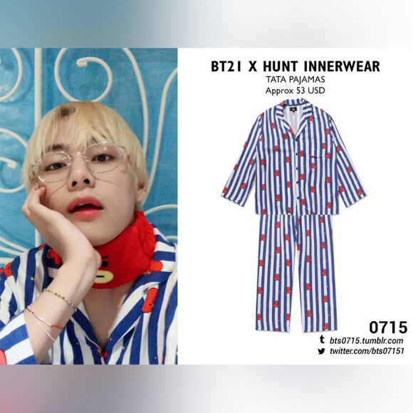 BT21 x Hunt Innerwear Tata Taehyung Pajama set - Picture 9 of 11